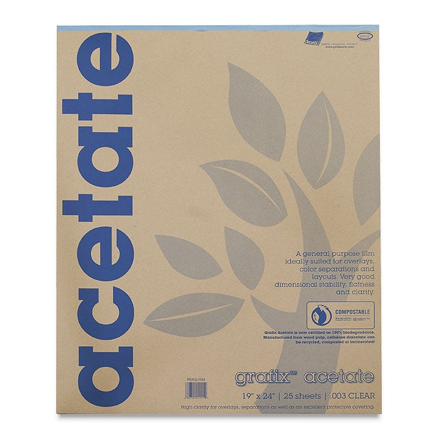 Clear Acetate Pad, .003", 19" x 24"