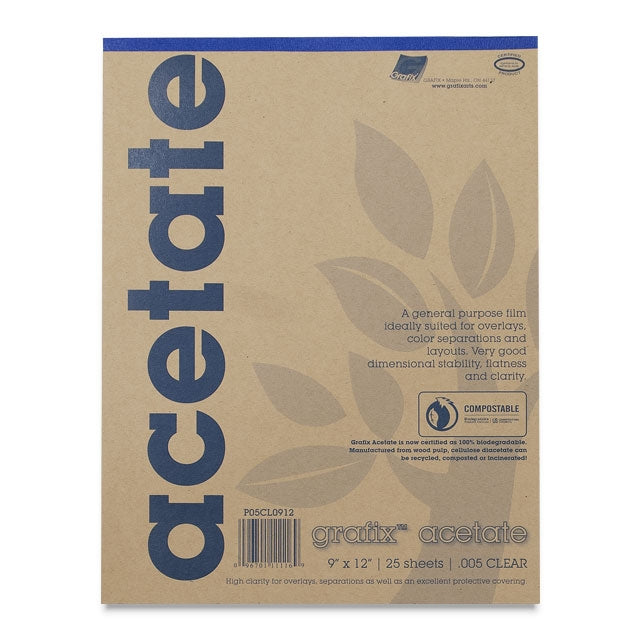 Clear Acetate Pad, .005", 9" x 12"