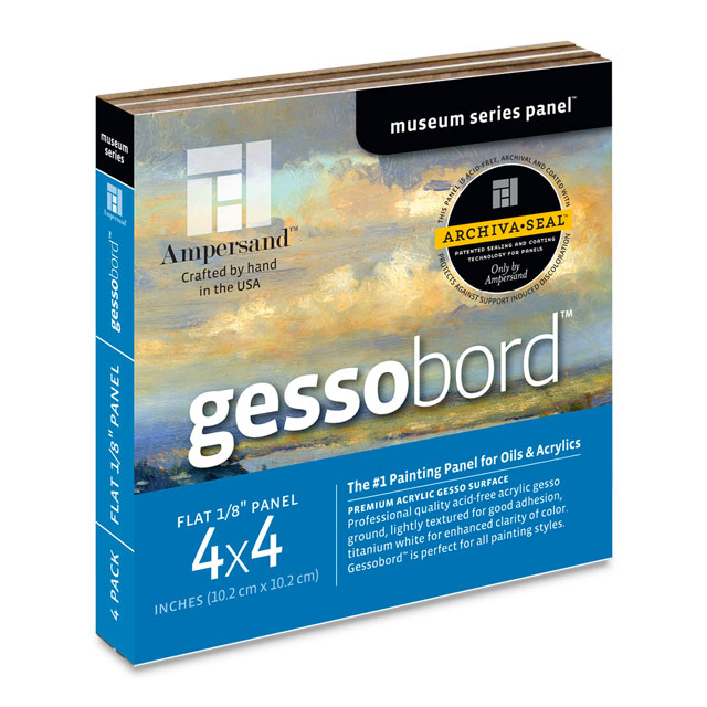 Gessobord Flat, 4" x 4", Pkg. of 4