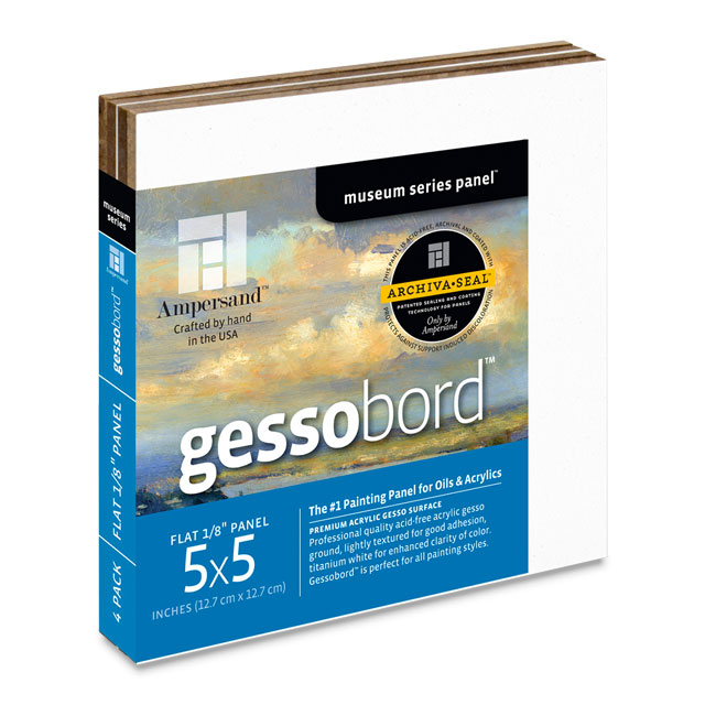 Gessobord Flat, 5" x 5", Pkg. of 4