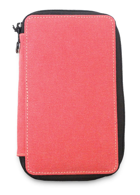 Canvas Pencil Case, Rose, Holds 24 Pencils