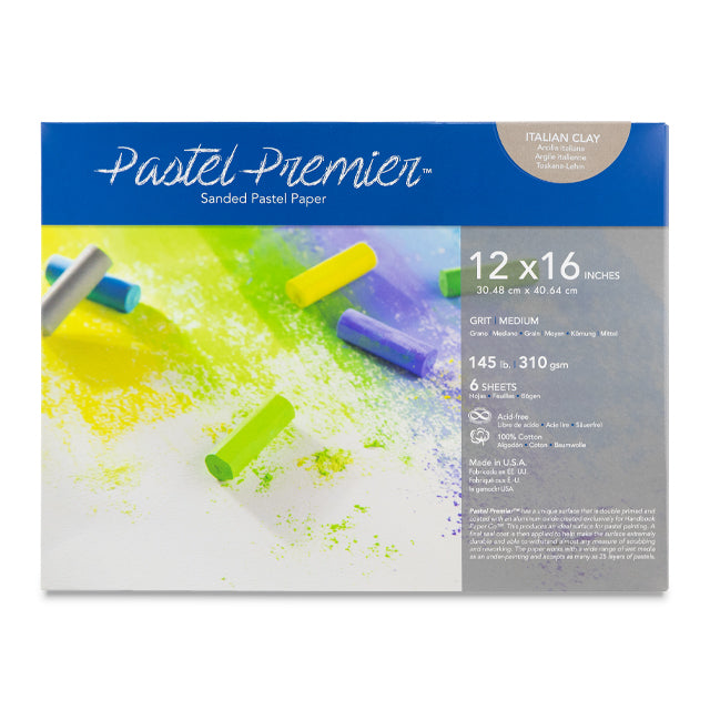 320 Grit Medium Fine, Italian Clay, 12" x 16", Pkg of 6