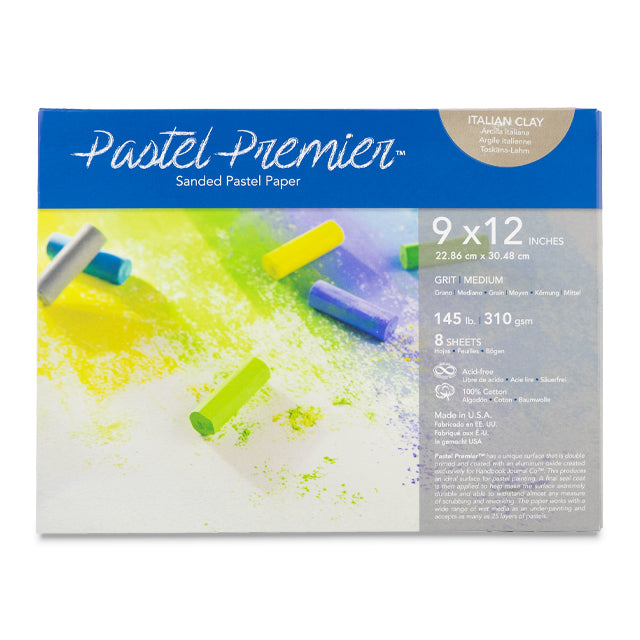 320 Grit Medium Fine, Italian Clay, 9" x 12", Pkg of 8