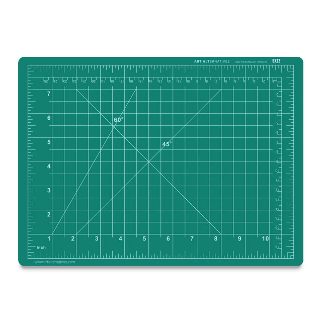 Cutting Mat, Green/Black, 9" x 12", Green Side