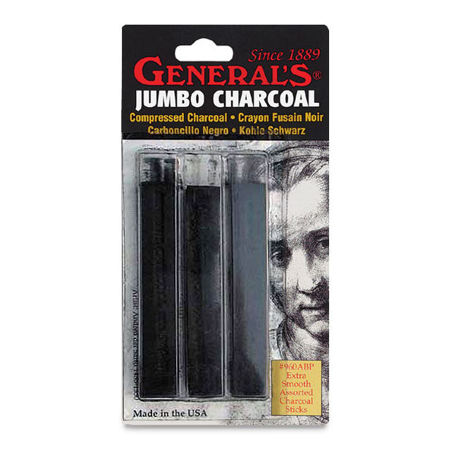 Jumbo Charcoal Sticks, Pkg of 3 