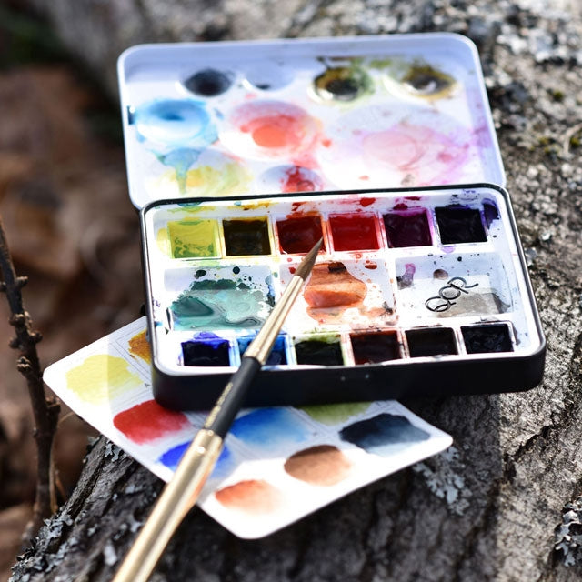 QoR Watercolors Mini Half-Pan Set of 12