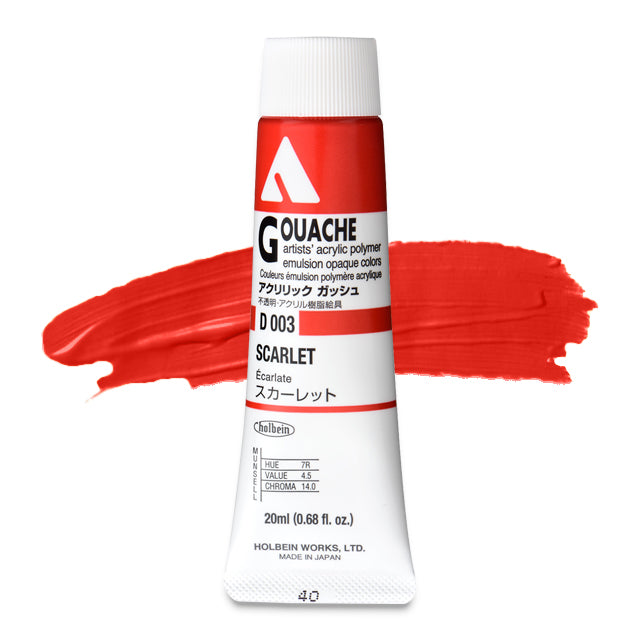 Holbein Acryla Gouache, Scarlet, 20 ml.