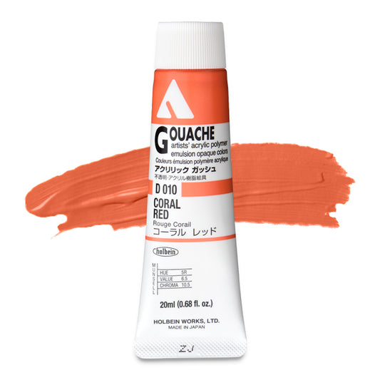 Holbein Acryla Gouache, Coral Red, 20 ml.