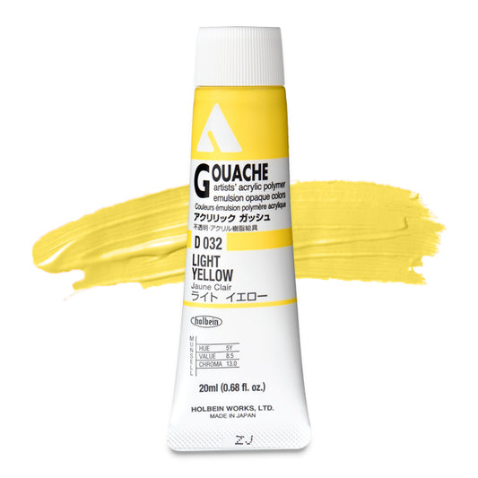 Holbein Acryla Gouache, Light Yellow, 20 ml.