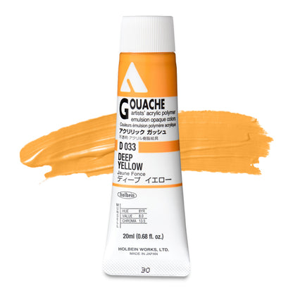 Holbein Acryla Gouache, Deep Yellow, 20 ml.