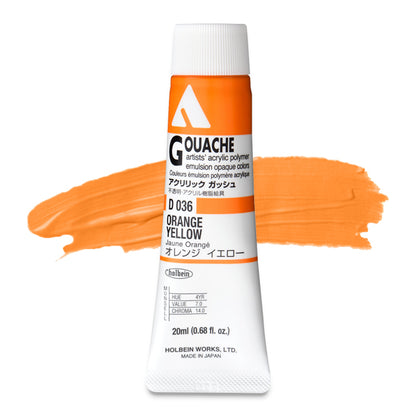 Holbein Acryla Gouache, Orange Yellow, 20 ml.