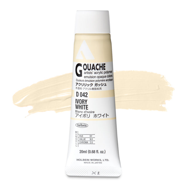 Holbein Acryla Gouache, Ivory White, 20 ml.