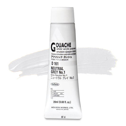 Holbein Acryla Gouache, Neutral Gray 1, 20 ml.