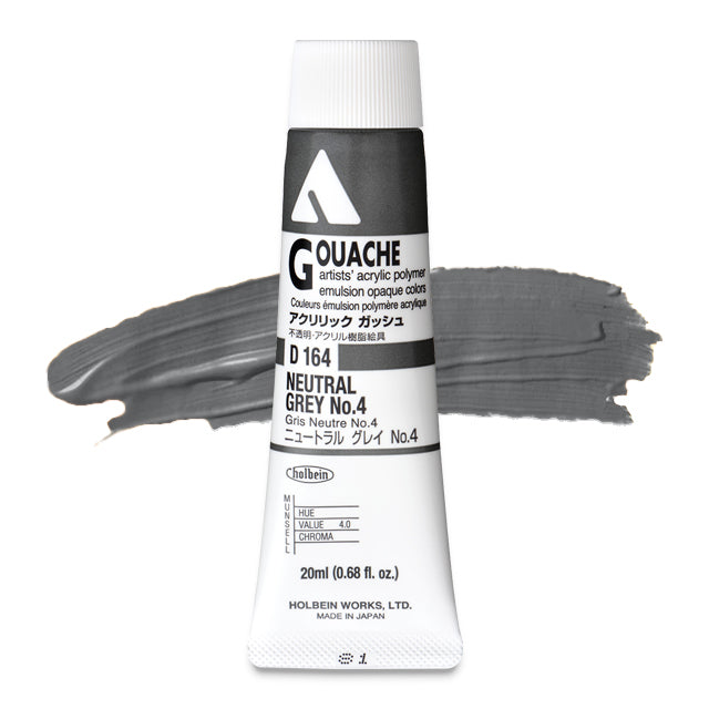 Holbein Acryla Gouache, Neutral Gray 4, 20 ml.