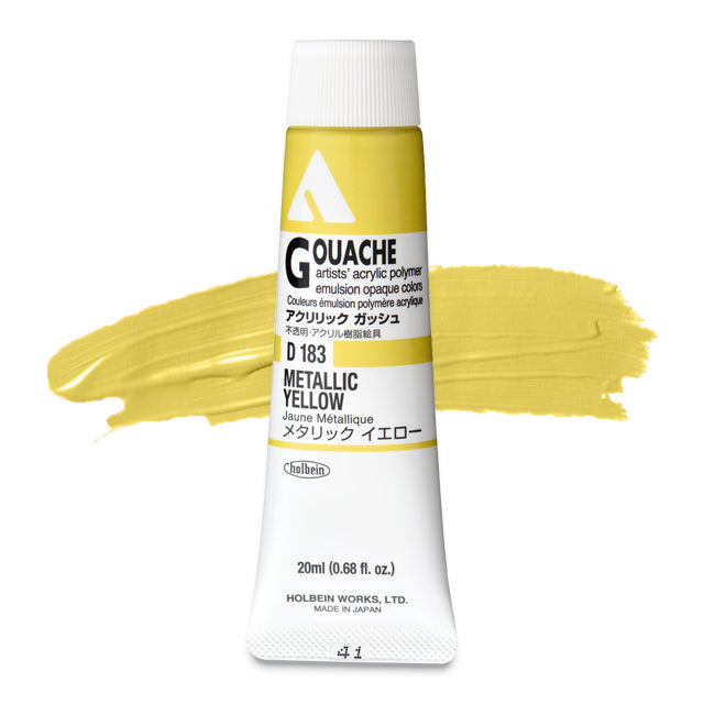 Holbein Acryla Gouache, Metallic Yellow, 20 ml.