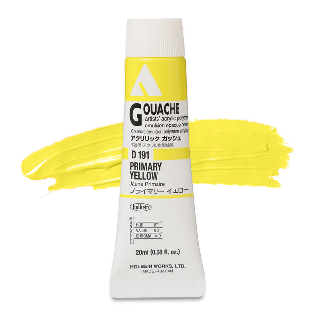 Holbein Acryla Gouache, Primary Yellow, 20 ml.