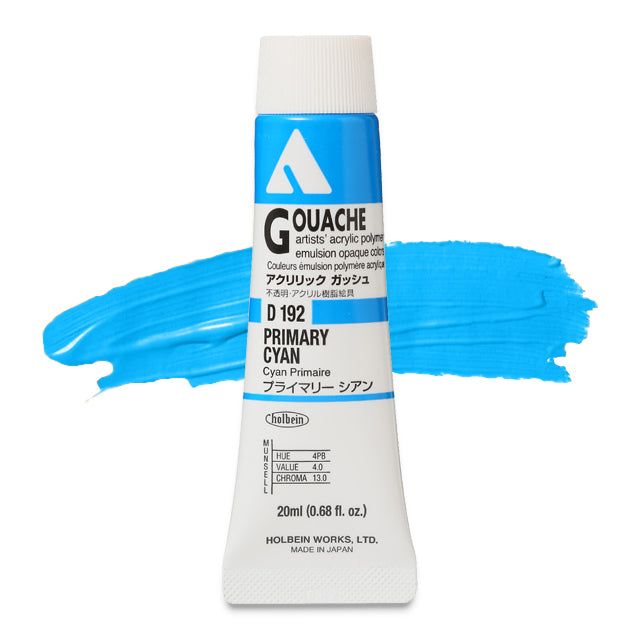 Holbein Acryla Gouache, Primary Cyan, 20 ml.