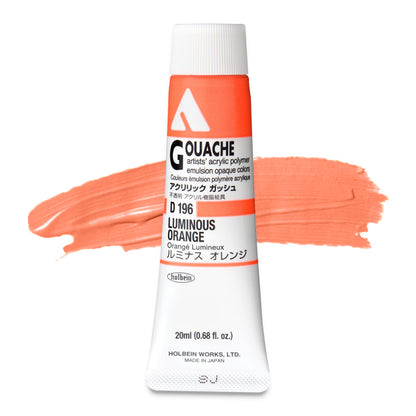 Holbein Acryla Gouache, Luminous Orange, 20 ml.