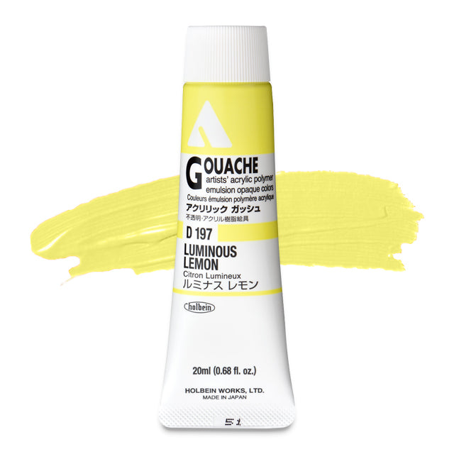 Holbein Acryla Gouache, Luminous Lemon, 20 ml.