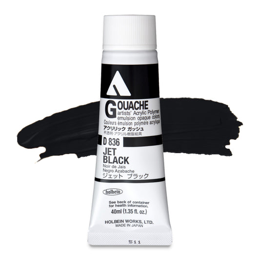 Holbein Acryla Gouache, Jet Black 40 ml.