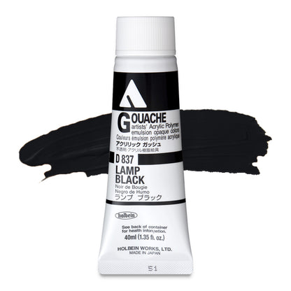 Holbein Acryla Gouache, Lamp Black 40 ml.