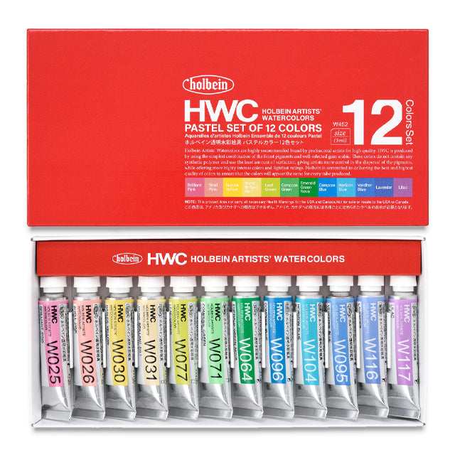 Holbein Artists' Watercolor - Pastel Set of 12, 5 ml