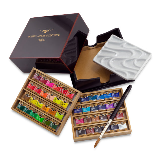 Japanned Half Pan Box Set, 48 Colors