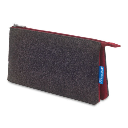 Midtown Pouch, Charcoal & Maroon