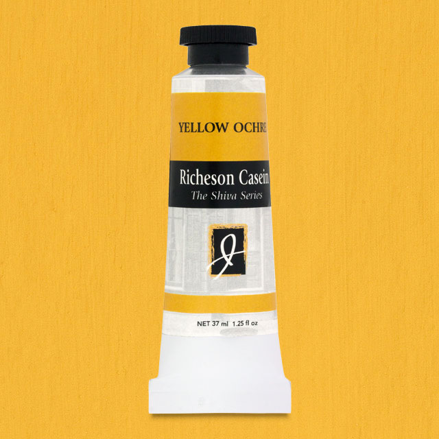 Shiva Casein Colors - Yellow Ochre, 37 ml