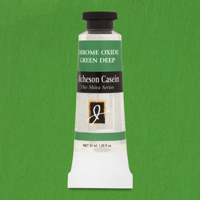 Shiva Casein Colors - Chromium Oxide Green, 37 ml