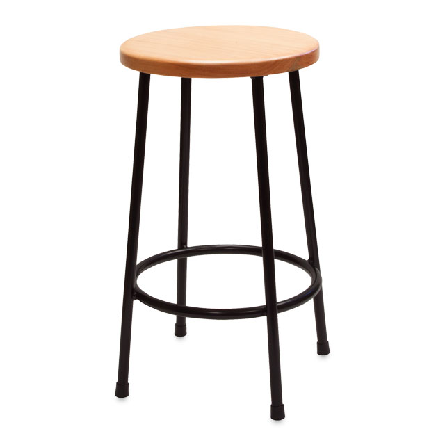 Lyptus Wood and Steel Stool, 24"