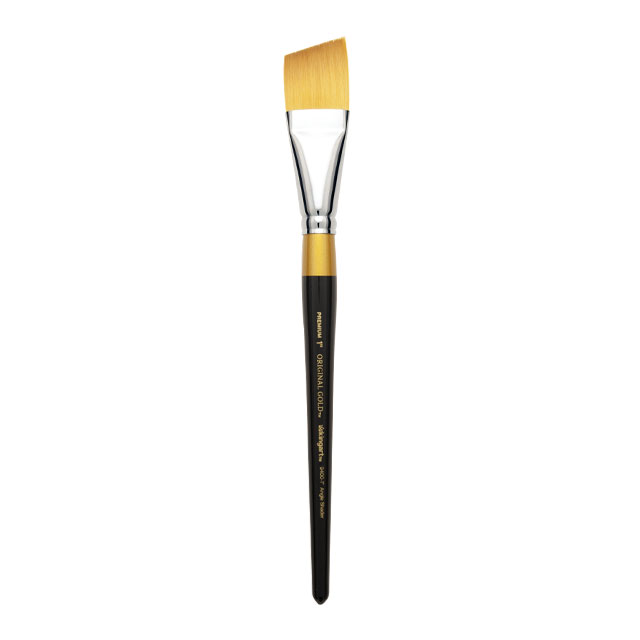 Kingart Original Gold Synthetic Brush - Angle Shader, Size 1"