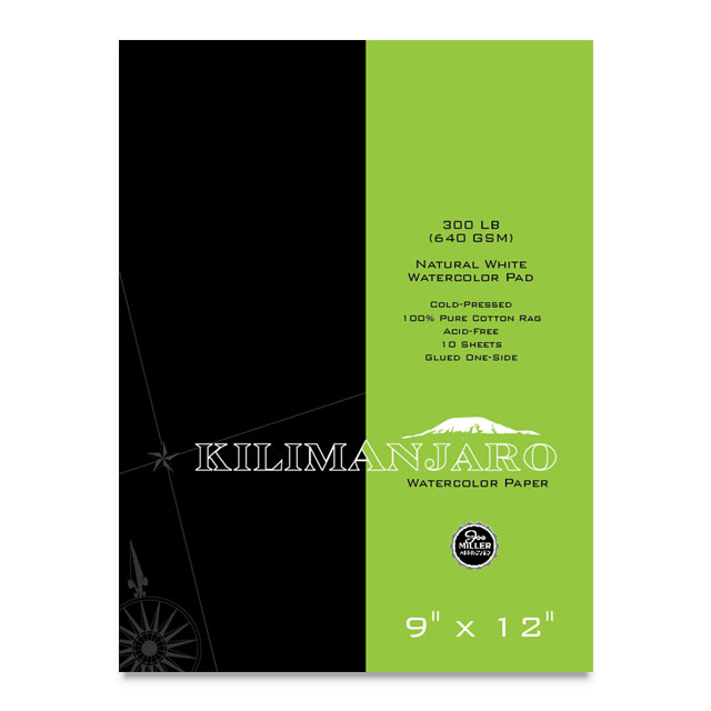 Kilimanjaro Natural White Watercolor Pad, 300 lb., 9" x 12"