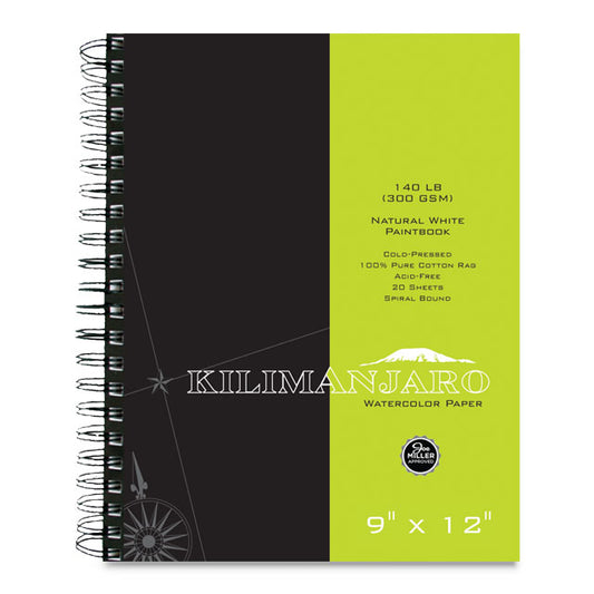 Kilimanjaro Natural White Watercolor Paintbook, 140 lb., 9" x 12"