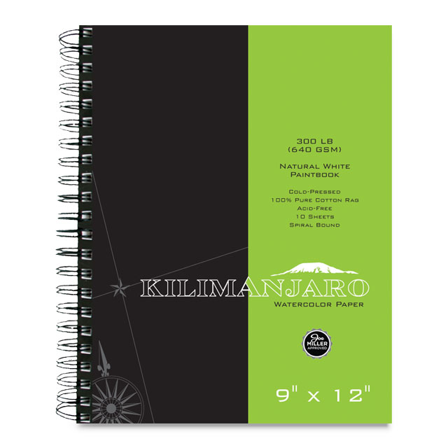 Kilimanjaro Natural White Watercolor Paintbook, 300 lb., 9" x 12"