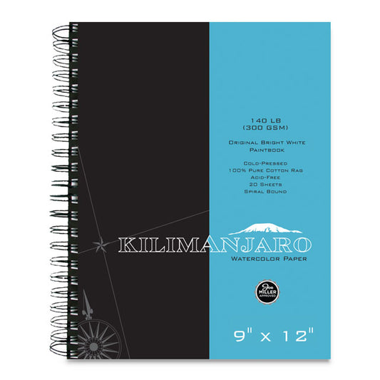 Kilimanjaro Original Bright White Watercolor Paintbook, 140 lb., 9" x 12"