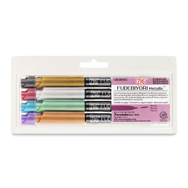 Metallic Brush Pen, Set of 8 Colors