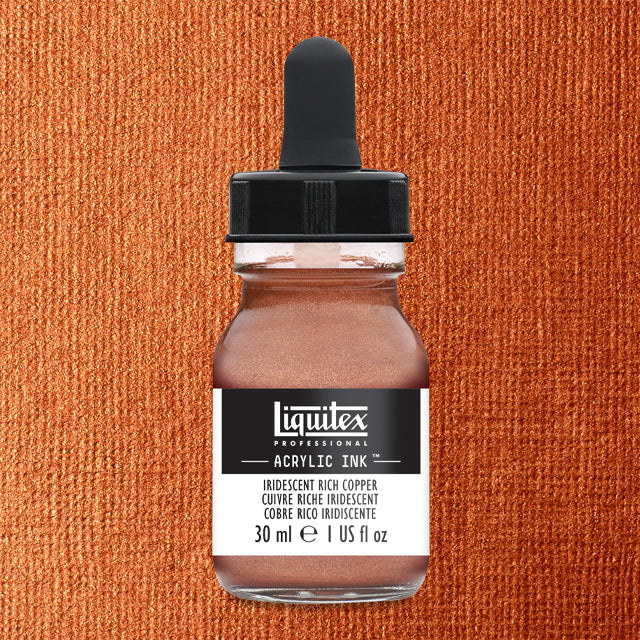 Professional Acrylic Ink, Iridescent Rich Copper, 30 ml.