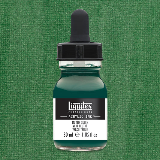 Professional Acrylic Ink, Muted Green, 30 ml.