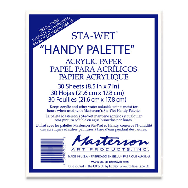 Handy Palette - Acrylic Paper Refill, 30 Pack