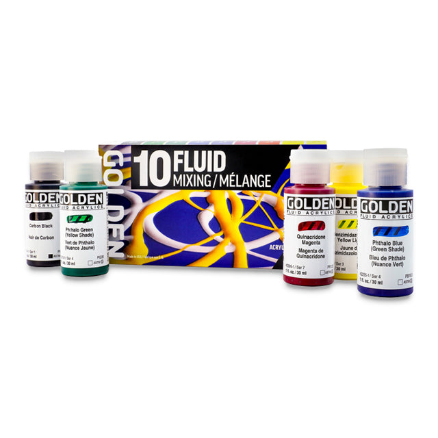 Golden Fluid Acrylics 1oz paint bottles shops 20pc.