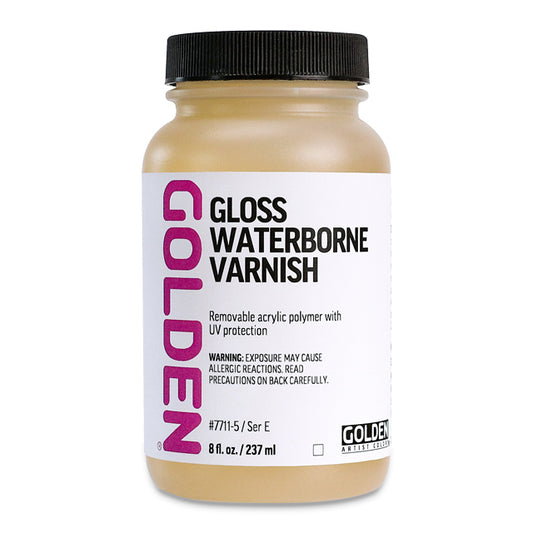 Gloss Waterborne Varnish with UVLS, 8 oz.