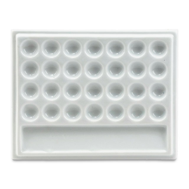 Rectangular 28-Well Porcelain Palette