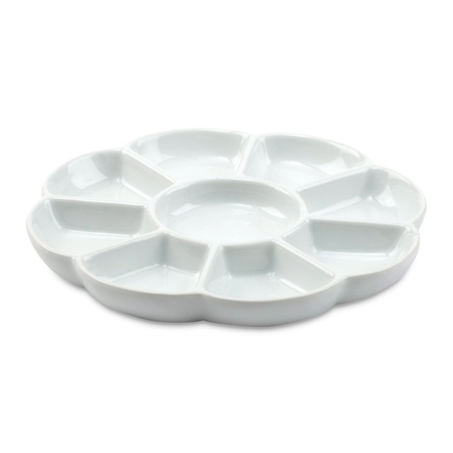 9-Well Porcelain Flower Palette (8" diameter)