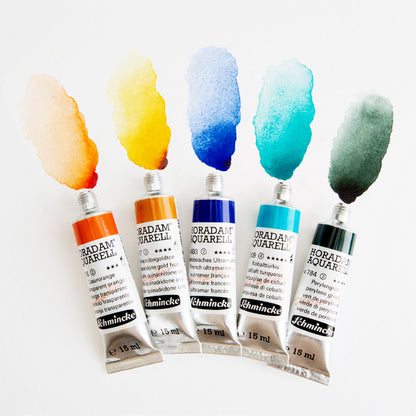 Horadam Aquarell Artist Watercolor Tubes and Paint Swatches