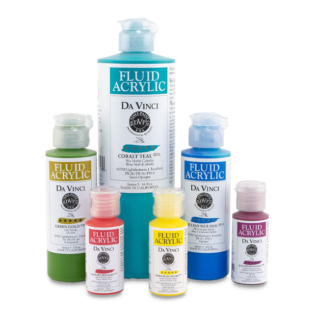 Da Vinci Fluid Acrylics, 1, 4 and 16 oz. Bottles