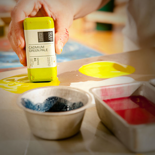 Encaustic Paint In Use with Heated Palette (Heated Palette and Palette Cups Sold Separately)