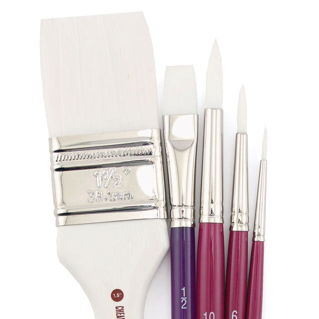 Starving Artist White Synthetic Round Brush Set