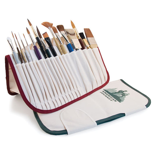 Canvas Brush Holders, Burgundy and Green (Brushes sold separately)