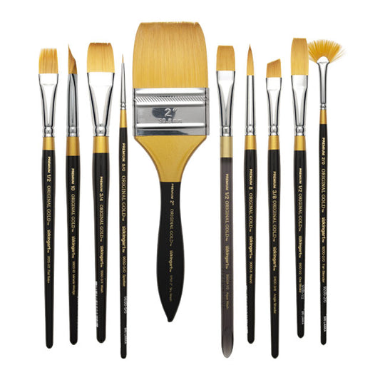 Kingart Original Gold Golden Taklon Brushes